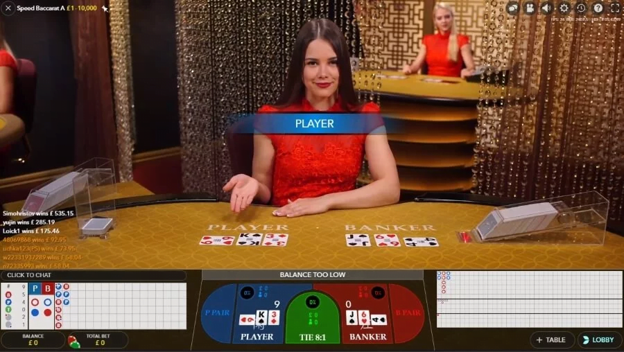 speed baccarat in game